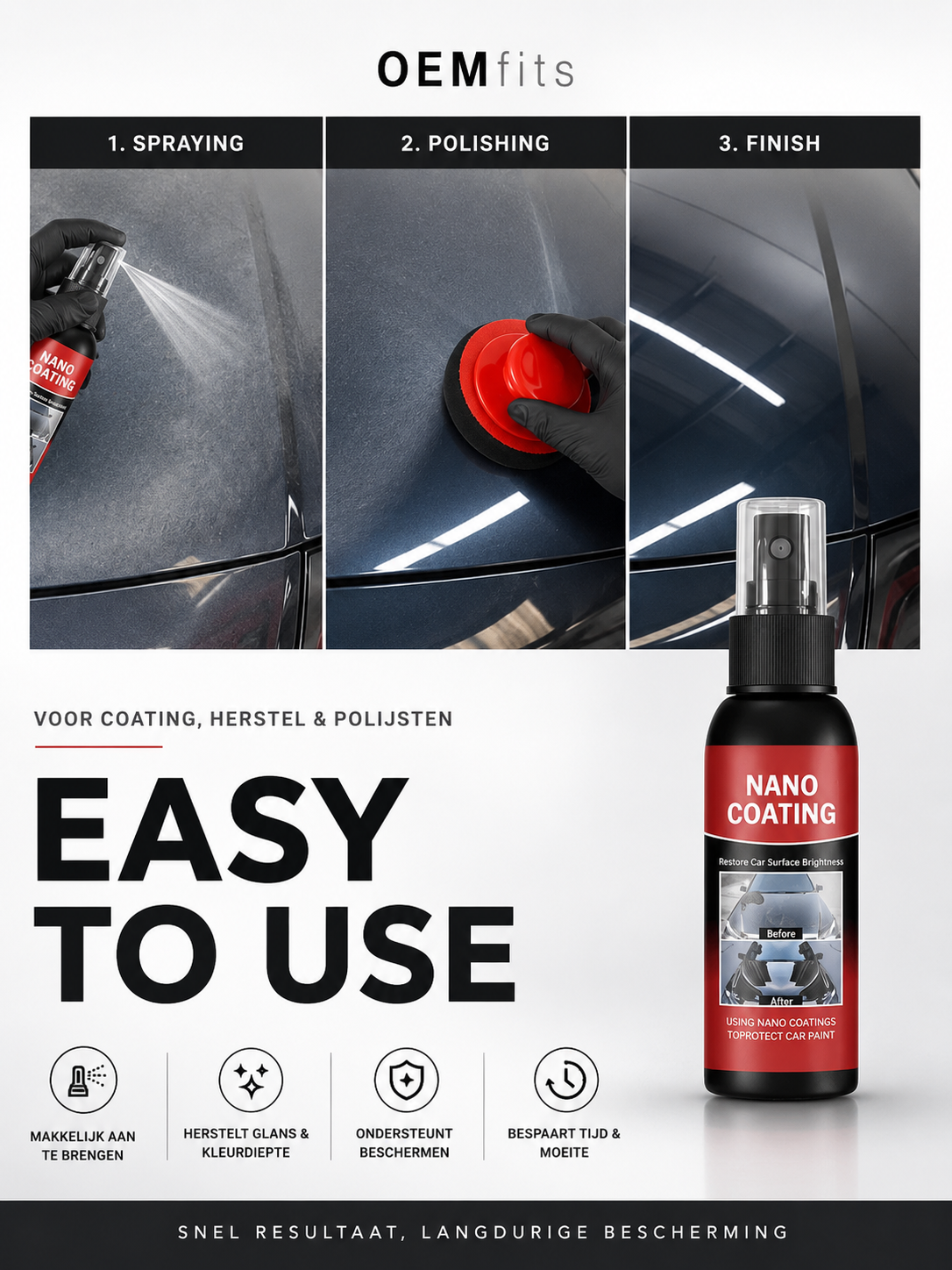 OEMfits | Nano Ceramic Coating Kit – Hoogglans Lakbescherming voor Auto’s