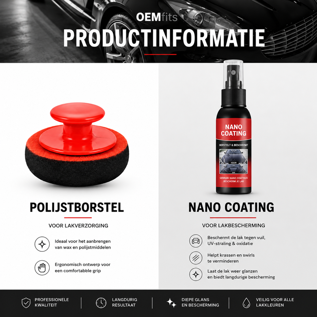 OEMfits | Nano Ceramic Coating Kit – Hoogglans Lakbescherming voor Auto’s