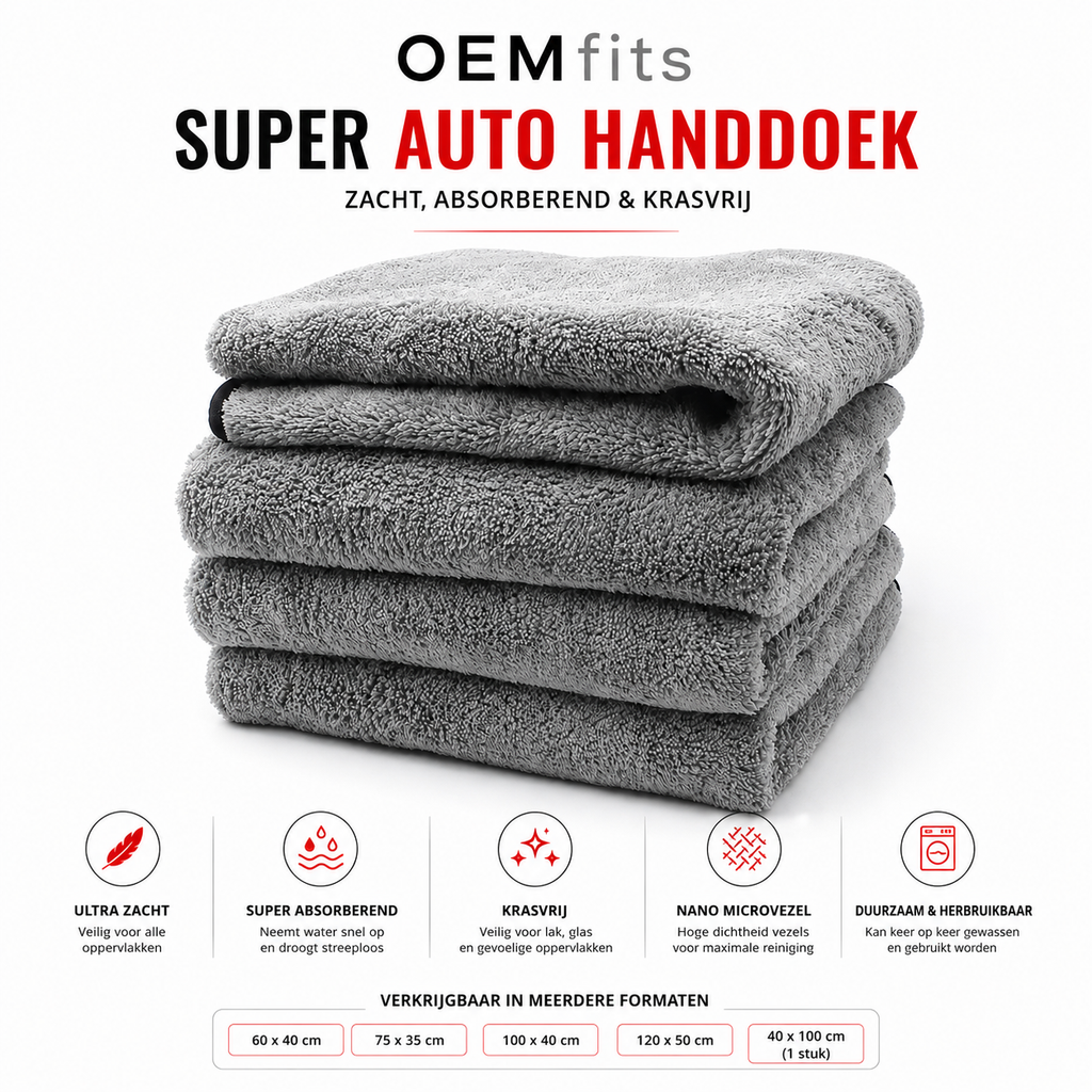 OEMfits | Microvezel Super Droogdoek Auto – Ultra Zachte Car Drying Towel 50x120cm