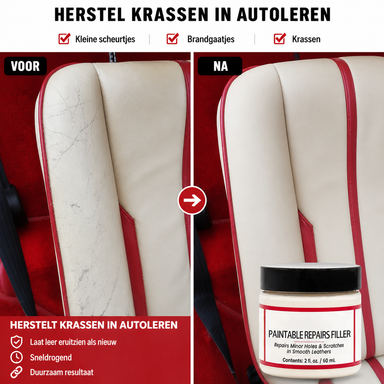 OEMfits | Premium Leer Reparatie Pasta Sneldrogend