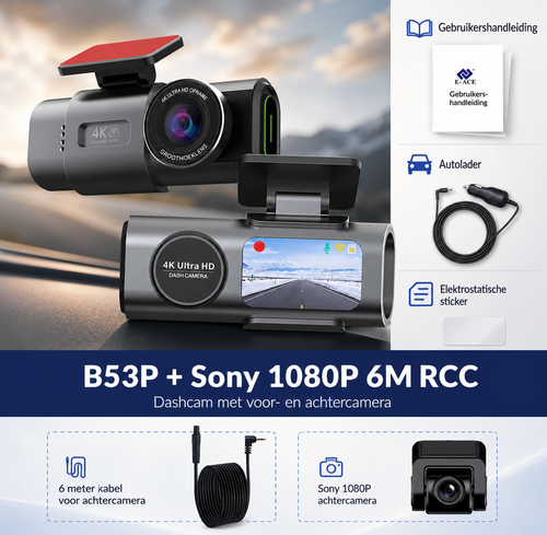 4K Dashcam met WiFi & GPS – UHD Auto Camera met Night Vision & Parking Mode