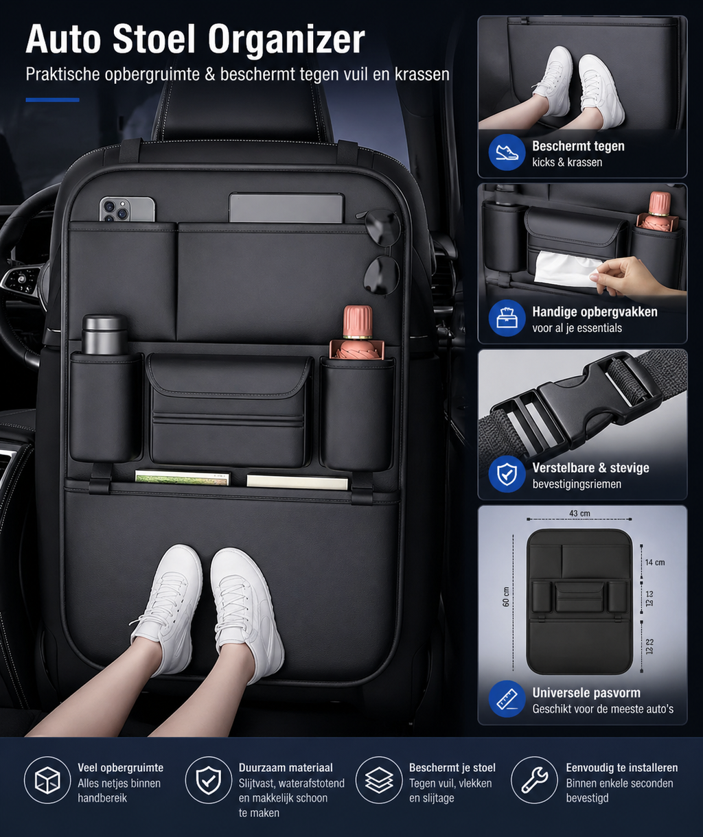 OEMfits | Luxe Auto Stoel Organizer Rugleuning 6-Vaks