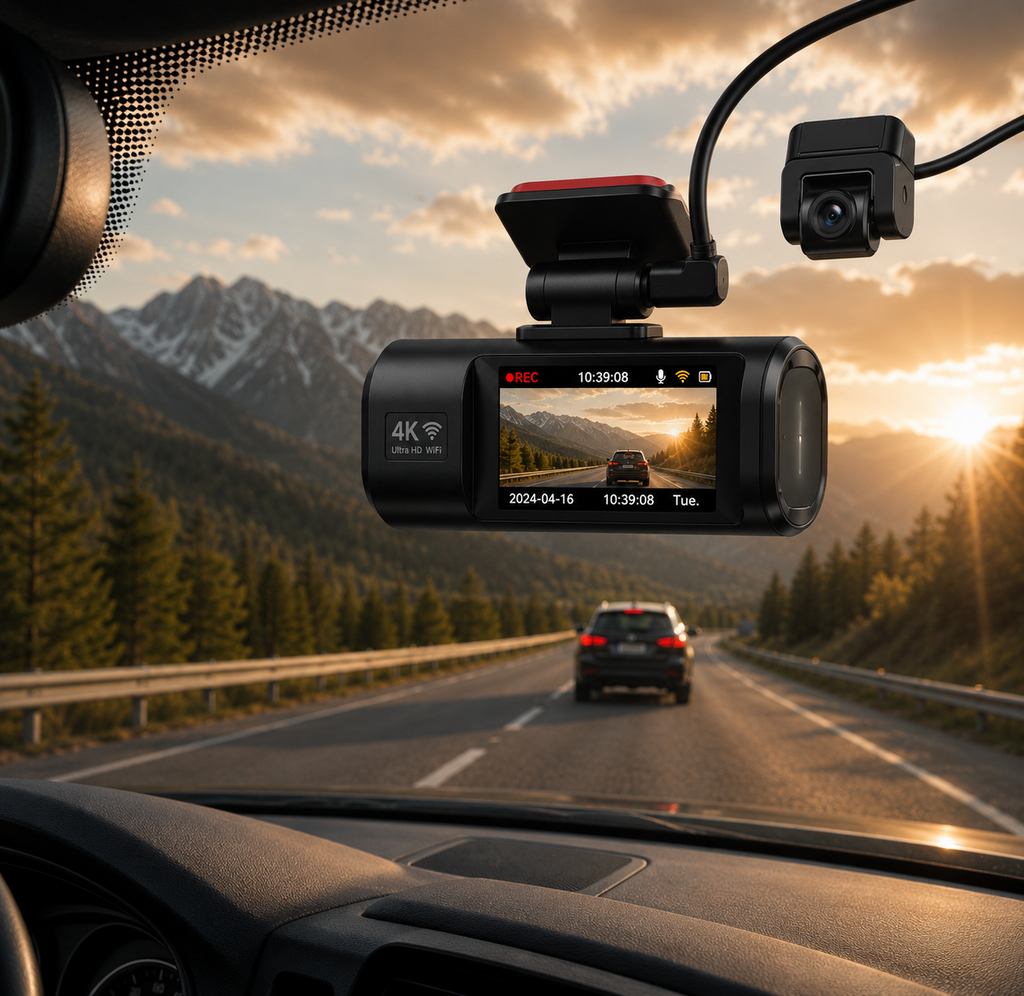 4K Dashcam met WiFi & GPS – UHD Auto Camera met Night Vision & Parking Mode