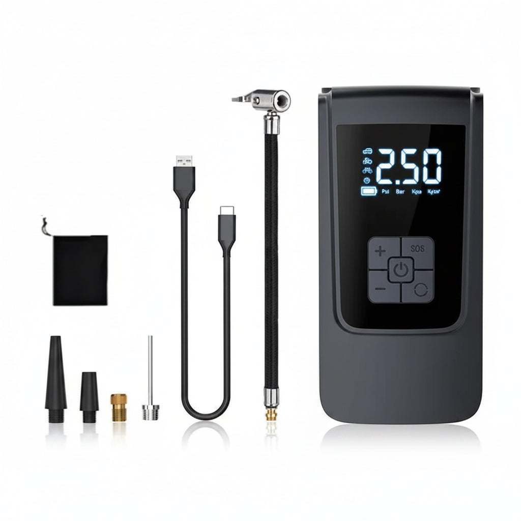 Draadloze Elektrische Luchtcompressor – Portable Bandenpomp met LCD Display